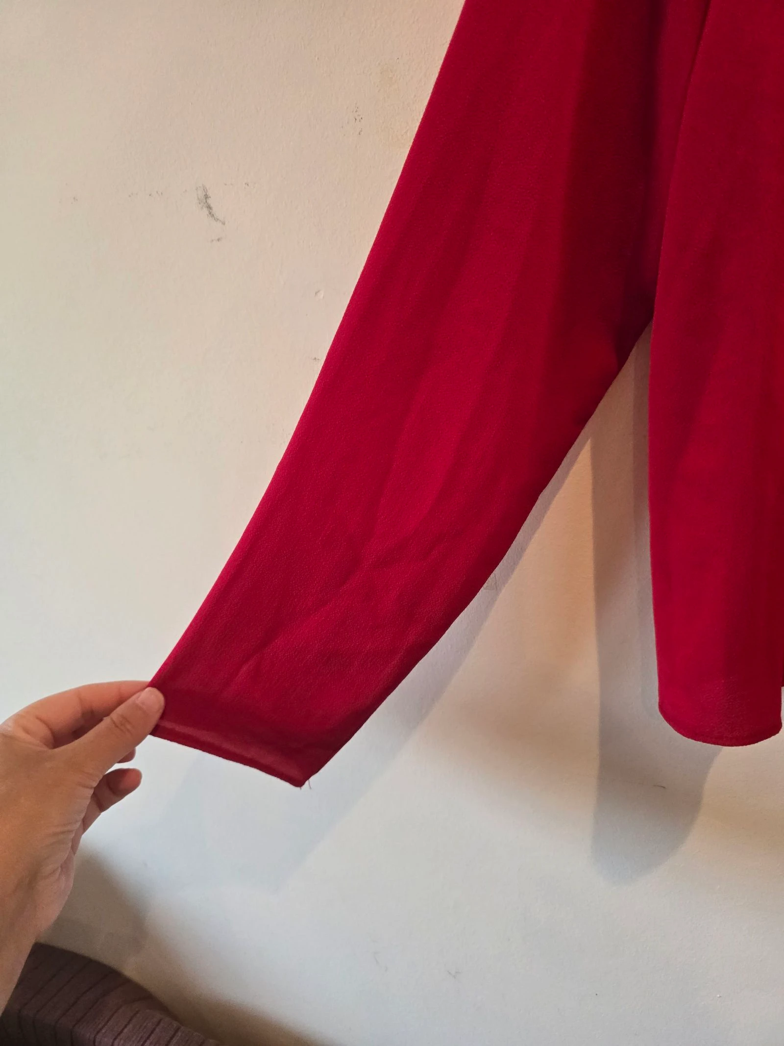 Asymmetric ruffle red blouse Bershka – photo 5